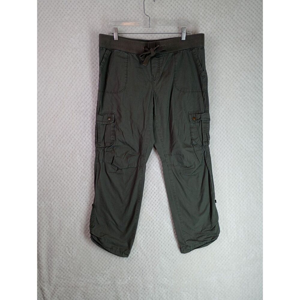 Kenneth Cole Reaction Women's Medium Olive Green Cargo Crop Pants
